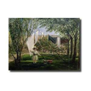  A Garden Scene With A Boy The Artists Son George Dunlop 