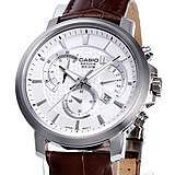 CASIO Beside Chronograph Leather Band BEM 506L 7 White Watch  