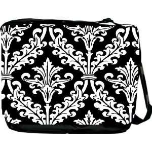  Black and White Color Damask Design Messenger Bag   Book 