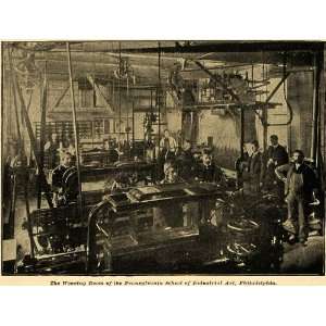1891 Print Pennsylvania Museum School Industrial Art Weaving Room 