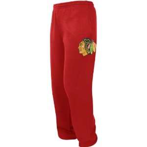  Chicago Blackhawks Red Youth Faceoff Fleece Pants Sports 