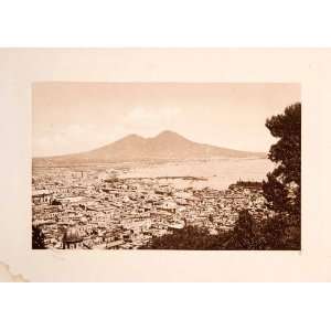  1901 Photogravure Panoramma Naples Villa Tolentino Italy 