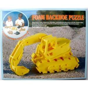   3D Foam Yellow Backhoe Construction Vehicle Puzzle [Toy] Toys & Games
