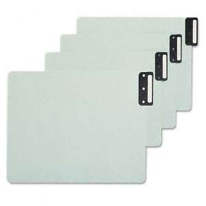 Smead® Green End Tab Guides, Blank, Vertical Metal Tabs, Pressboard 