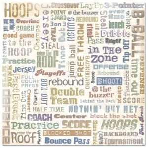  Basketball Words Scrapbook Paper