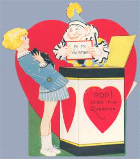 Vintage Valentine POP the QUESTION Jack in the box  