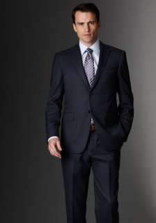 Hickey Freeman Mens Sterling Collection Blue Solid Suit  