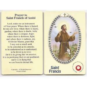  Saint Francis Holy Card With Relic 