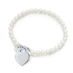  Bling Jewelry Sterling Silver Freshwater Pearl Heart Tag 
