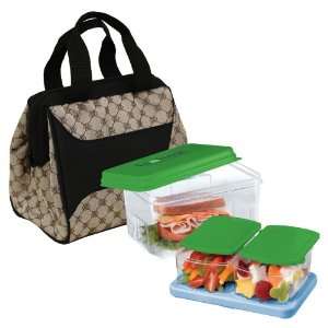  Fit & Fresh Downtown Insulated Designer Lunch Kit, Cocoa 