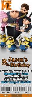 Despicable Me Minions Birthday Party Ticket Invitations  