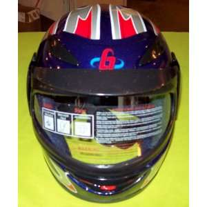  DOT Approved Kids Atv/4 Wheeler Helmet (Blue w/ American 