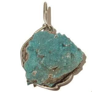   01 Blue Cluster Crystal Healing Stone Rock Silver Wire 2.5 Jewelry
