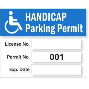  Parking Permit   Handicapped Prenumbered 001 100   Static 