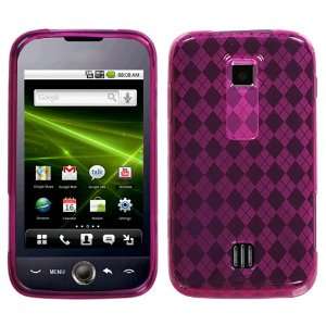  Hot Pink Argyle Pane Candy Skin Cover for HUAWEI M860 