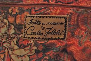 CARLOS FALCHI Bge/Brn/Gry Python/Alligator Shoulder Bag Handmade 