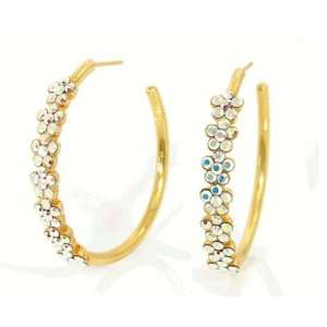 Stylish Michal Negrin 24Karat Gold Plated Hoop Earrings Enriched with 