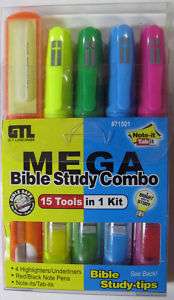 Bible Study Book Marking Kit Highlighter 15 Tools In 1 634989715015 