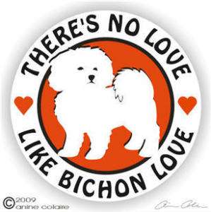Bichon Frise Dog Love Auto Window Decal Sticker 116  