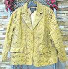 TERRY LEWIS JACKET BLAZER SUEDE LEATHER SNAKE SKIN GOLD/BROWN WOMENS 