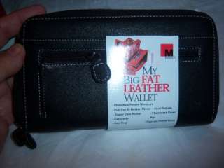 My Big Fat Black Leather Checkbook Wallet  