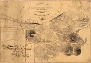 1860s Civil War map of Nashville, Tennessee  