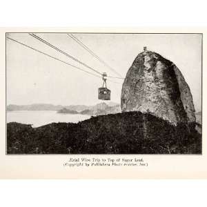  1924 Print South America Aerial Wire Trip Sugarloaf 