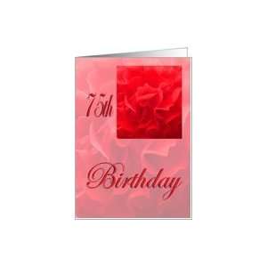 Happy 75th Birthday Dianthus Red Flower Card Toys & Games