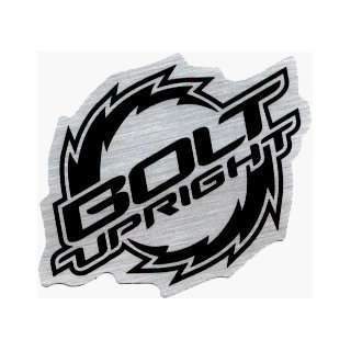 Bolt Upright   Sawblade Logo on Shiny Silver   Sticker / Decal   RARE 