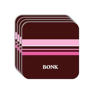 Personal Name Gift   BONK Set of 4 Mini Mousepad Coasters (pink 