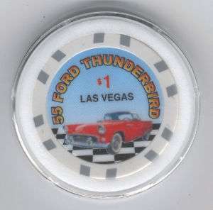 1955 Ford T Bird Poker Chip Card Guard Casino Las Vegas  