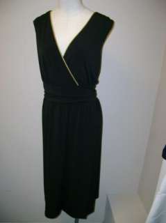 Style & Co Black Dress w/Gold Braided VNeck NWT $69.00  