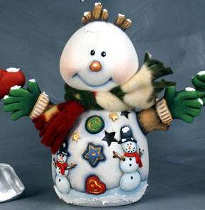Ceramic Bisque Snowball the snowman electric included  