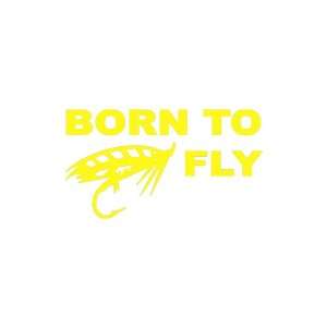  Born To Fly YELLOW Vinyl window decal sticker Office 