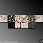 black and white Beautiful life tree modern abstract art oil painting 
