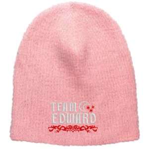 Team Edward Embroidered Skull Cap   Pink