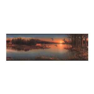   Wallcoverings Lake Forest Lodge WD4175B Tranquil Evening Border, Teals