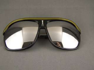Black Yellow millionaire old school mirrored sunglasses  