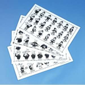  Label and Learn Sign Language Placemats, Set of four 