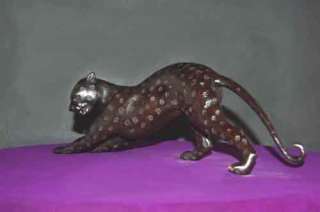 Black Jaguar, Leopard, Panther Lost Wax Bronze  