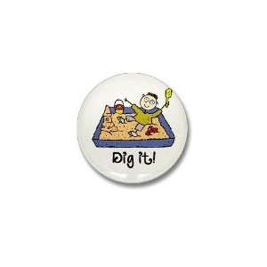  Dig It Sandbox Cute Mini Button by  Patio, Lawn 