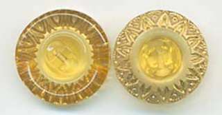 Clear Yellow Round Glass Floral Buttons 11/16” 131  