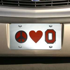  NCAA Ohio State Buckeyes Peace, Love Mirrored License 