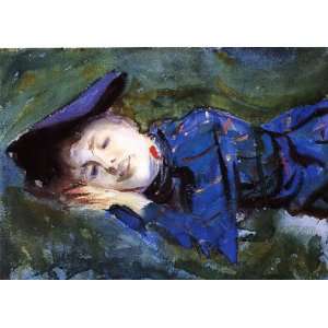 Oil Painting Violet Resting on the Grass John Singer Sargent Hand Pa 