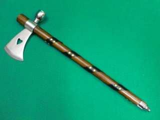 Native Tomahawk Peace Pipe Axe   19 Inches w/Wood Handle Working Pipe 
