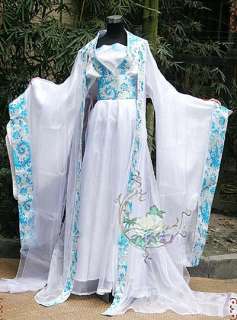 Chinese Fairys HanFu Light Blue Cosplay Kimono Dress  