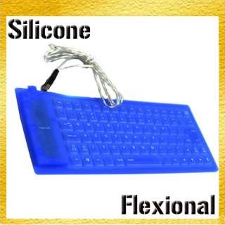   Silicone Flexible Laptop Computer Keyboard Blue   