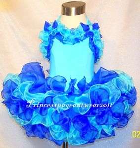 Royal Blue and Pool Blue National Pageant Dress Shell  
