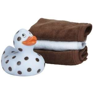  Elegant Baby Blue & Chocolate Duck & Washcloth Set Baby
