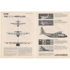 1960 Lockheed STOL C 130 Hercules Aircraft 2 Page Print Ad 